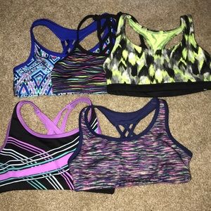5 justice sports bras